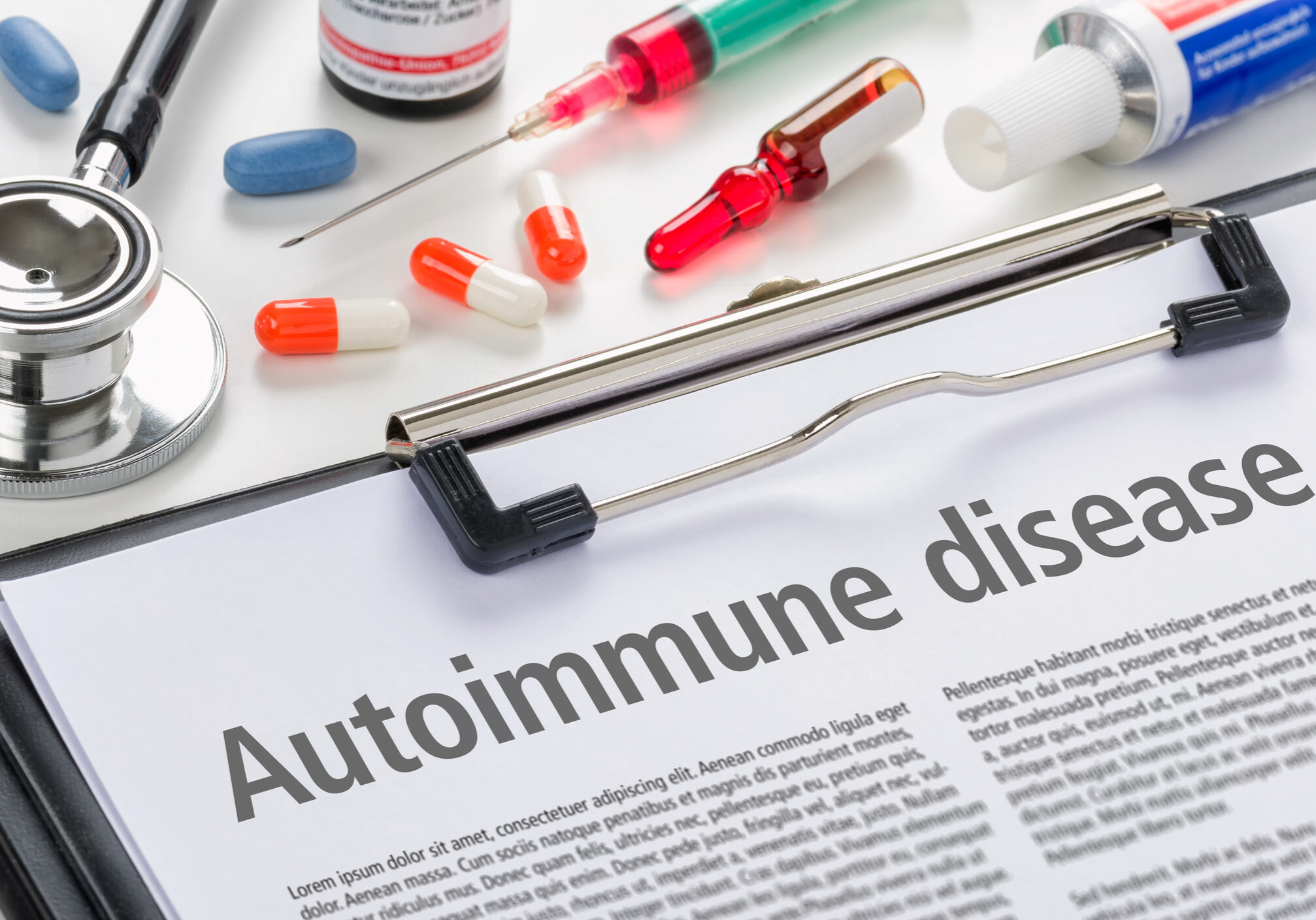 The diagnosis Autoimmune disease written on a clipboard